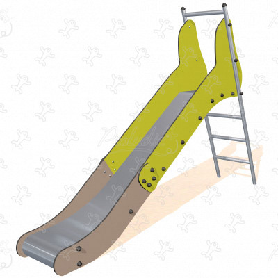 Zöld pálya J1010 játszóterek hagyományos játszótéri eszközök csúszdák kép 3d