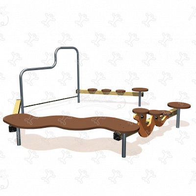 Kötéltáncos pálya J16 játszóterek egyensúlyozó és mászó játszótéri eszközök egyensúlyozó pályák kép 3d