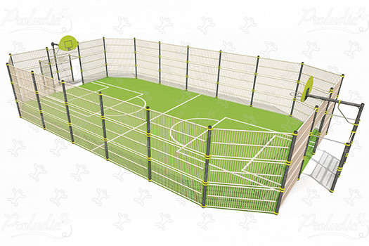 Többfunkciós játszóterület J22205 sport és fitnesz acti’fun többfunkciós sportpálya kép 3d