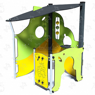 Játszó házikó J232 játszóterek hagyományos játszótéri eszközök játszóházak kép 3d