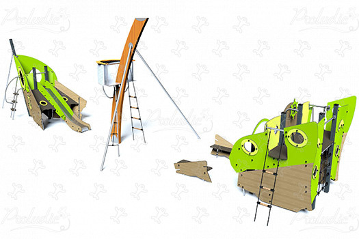 Kéo a megfeneklett hajó J2750-M játszóterek tematikus játszótéri eszközök vízi kép 3d