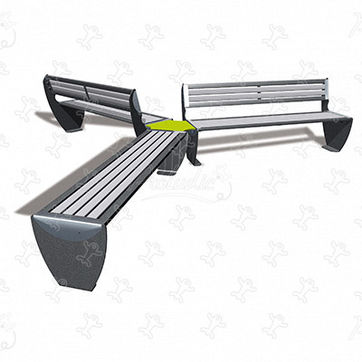 Pad és ülés kombináció 3 J2875 köztéri bútorok bútorok (pad, szemetes, menedék…) kép 3d