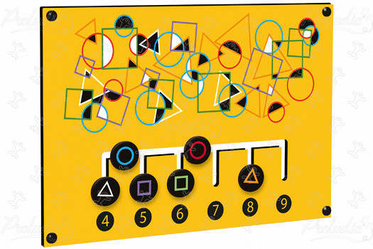 Geometria panel J3420 játszóterek Érzékelést fejlesztő és oktató jellegű játszótéri eszközök lejátszási panelek, hang- és zenei lejátszás kép 3d