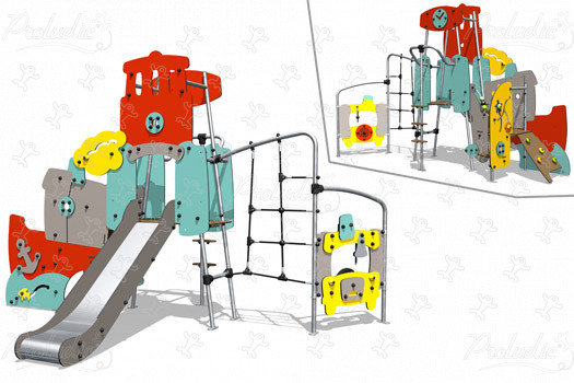 Kisváros J4060 játszóterek tematikus játszótéri eszközök city kép 3d