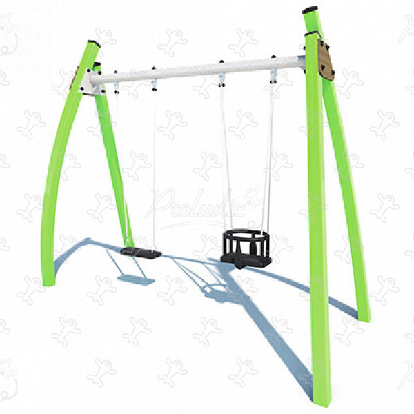 1 lapos ülés, 1 bölcsőülés J433® játszóterek hagyományos játszótéri eszközök hinták és hintaállványok kép 3d