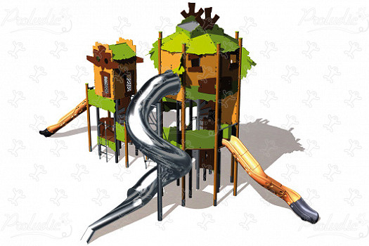 Dupla torony J47202 játszóterek tematikus játszótéri eszközök kaland kép 3d