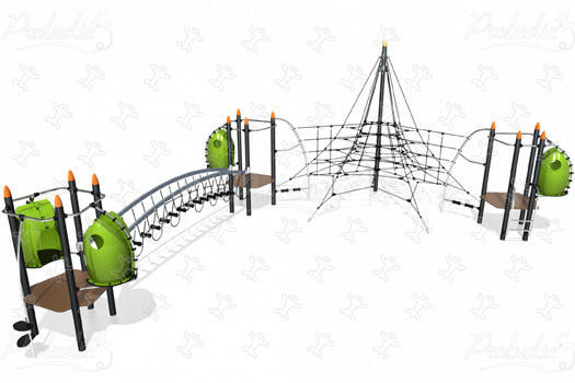 J4800 játszóterek egyensúlyozó és mászó játszótéri eszközök kötélszerkezetek kép 3d