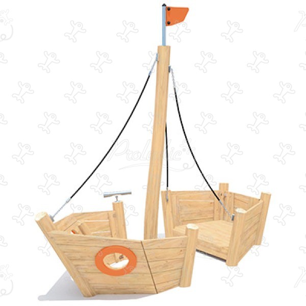 Sloop J49101® játszóterek fenntartható természetes fából készült játszótéri eszközök hajók és tengeri helyszínek kép 3d