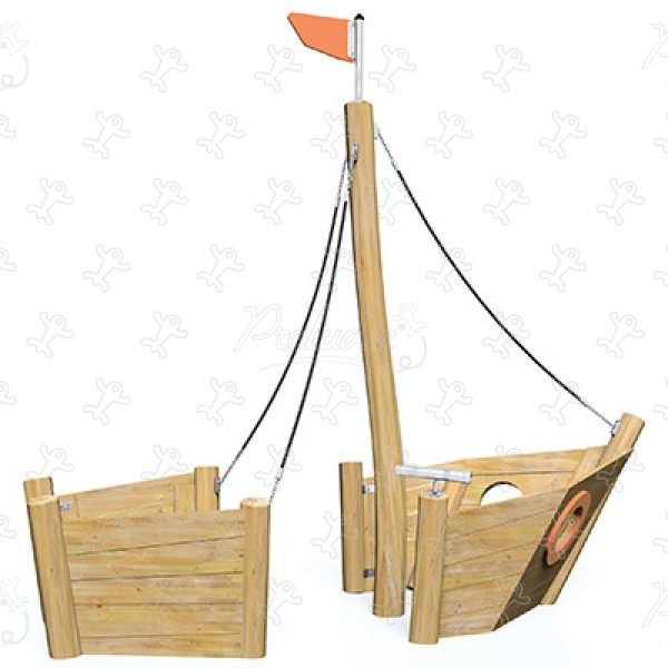 Sloop J49101® játszóterek fenntartható természetes fából készült játszótéri eszközök hajók és tengeri helyszínek kép 3d