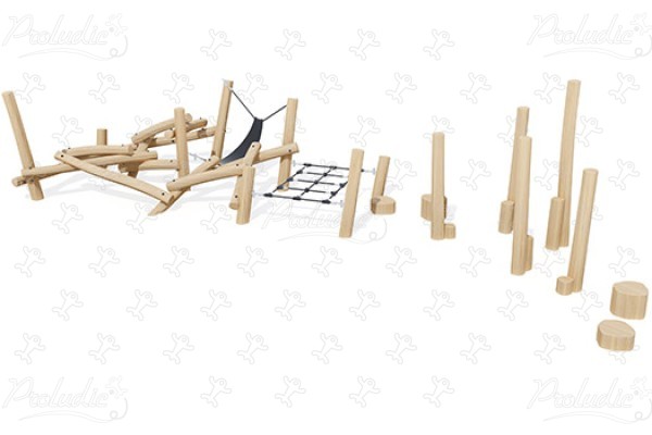 Függőágypálya L J49162 játszóterek egyensúlyozó és mászó játszótéri eszközök egyensúlyozó pályák kép 3d