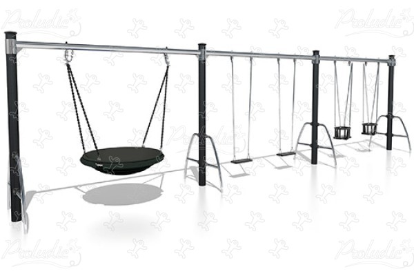 Gondola ülés, 2 lapos ülés, 2 bölcsőülés J493 játszóterek hagyományos játszótéri eszközök hinták és hintaállványok kép 3d