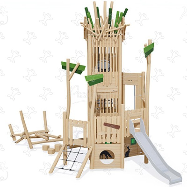 Hálótorony J49413® játszóterek fenntartható természetes fából készült játszótéri eszközök origin’ kép 3d
