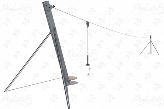 Drótkötélpálya természetes lejtőre J512 játszóterek dinamikus játékok kötélpályák kép 3d