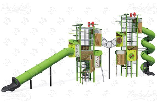 Dupla torony J56103 játszóterek többfunkciós játékok / több tevékenységet kínáló eszközök kanopé kép 3d