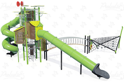 Torony mászó bővítéssel J56105 játszóterek többfunkciós játékok / több tevékenységet kínáló eszközök kanopé kép 3d