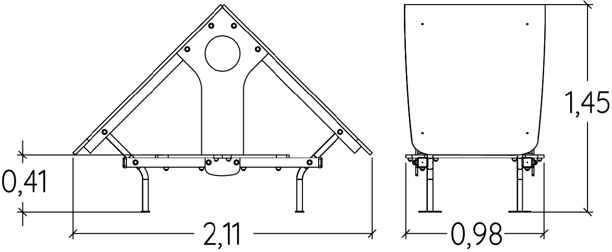Crapahutte J256 játszóterek hagyományos játszótéri eszközök játszóházak kép oldalnézet