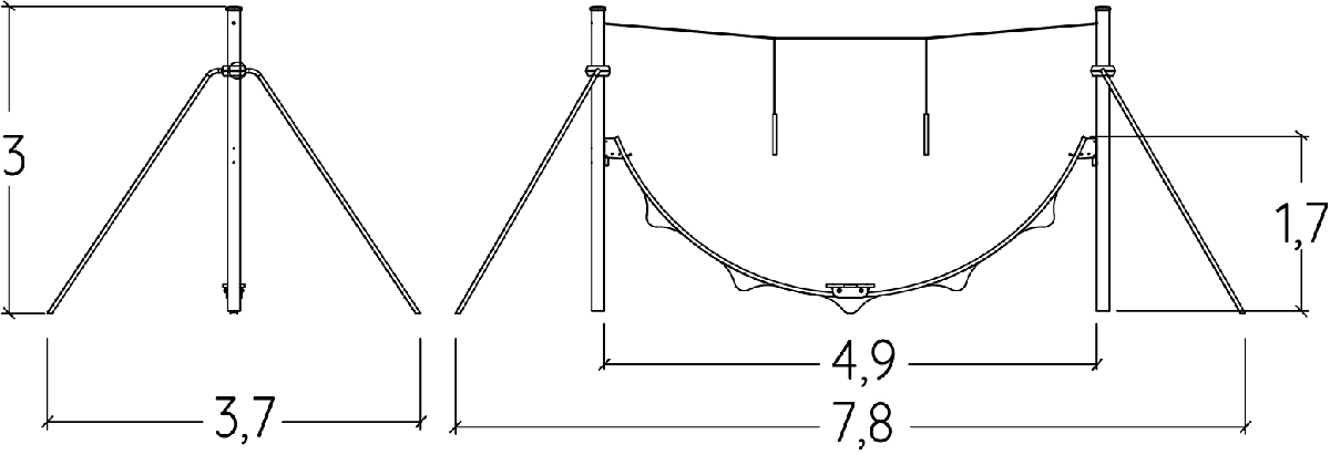 Aeroskate J2581-M játszóterek acti’fun dinamikus sporteszközök kép oldalnézet