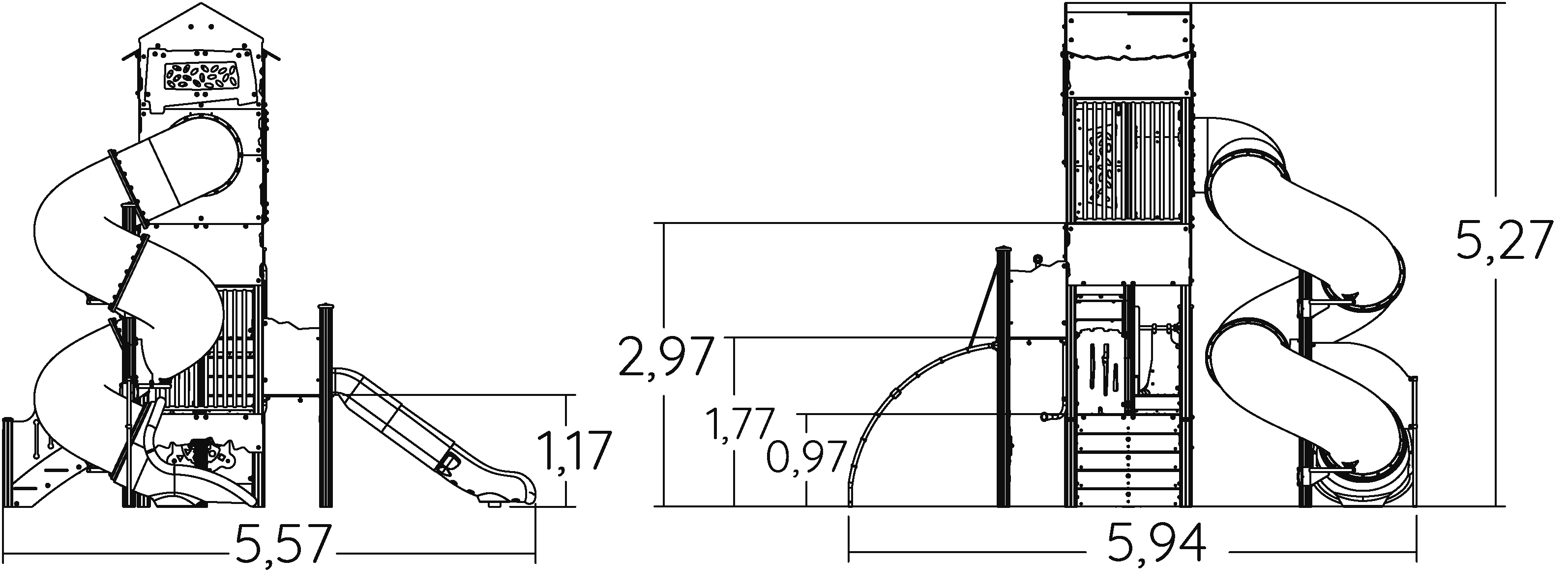 Kalandtúra J2698-P® játszóterek tematikus játszótéri eszközök kaland kép oldalnézet
