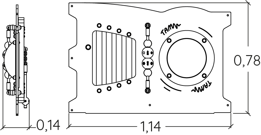 Zenekar panel J3425® játszóterek Érzékelést fejlesztő és oktató jellegű játszótéri eszközök lejátszási panelek, hang- és zenei lejátszás kép oldalnézet