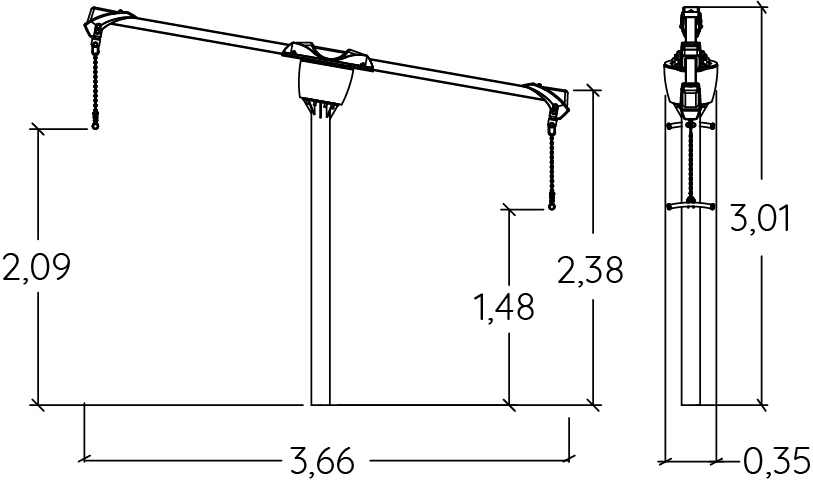 Turnfly J3504-N játszóterek acti’fun dinamikus sporteszközök kép oldalnézet