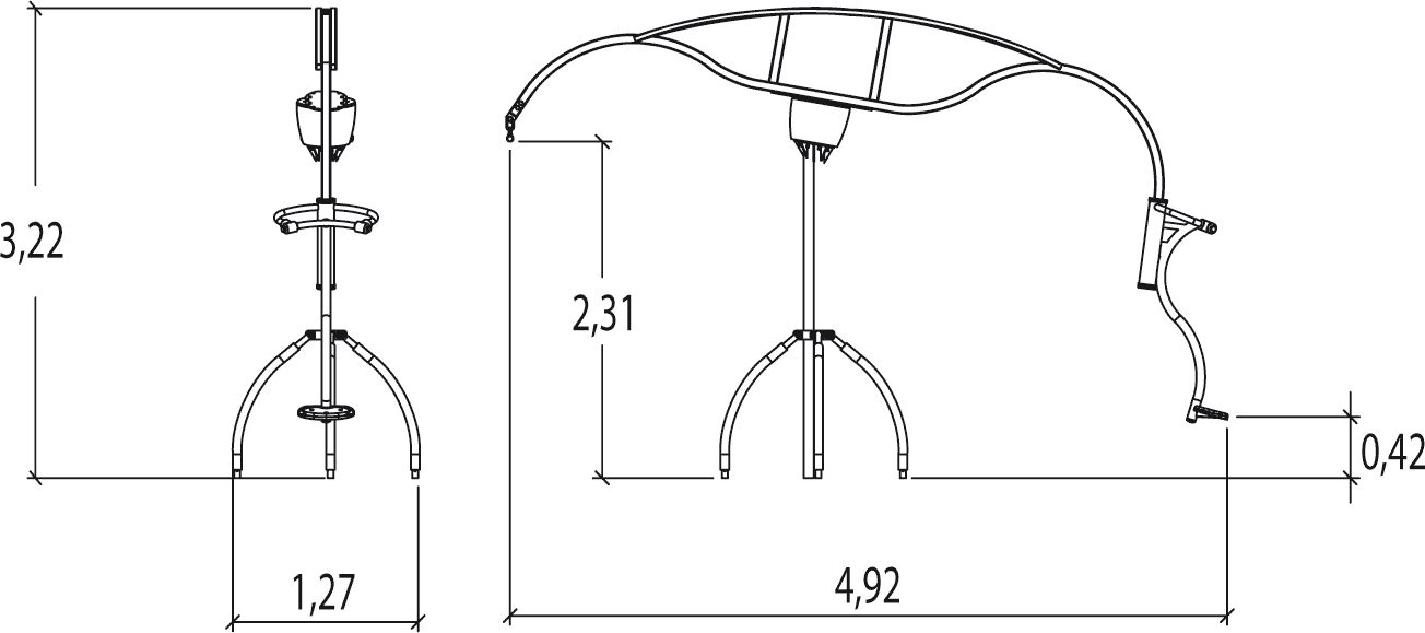 A skysurf J3505 játszóterek acti’fun dinamikus sporteszközök kép oldalnézet