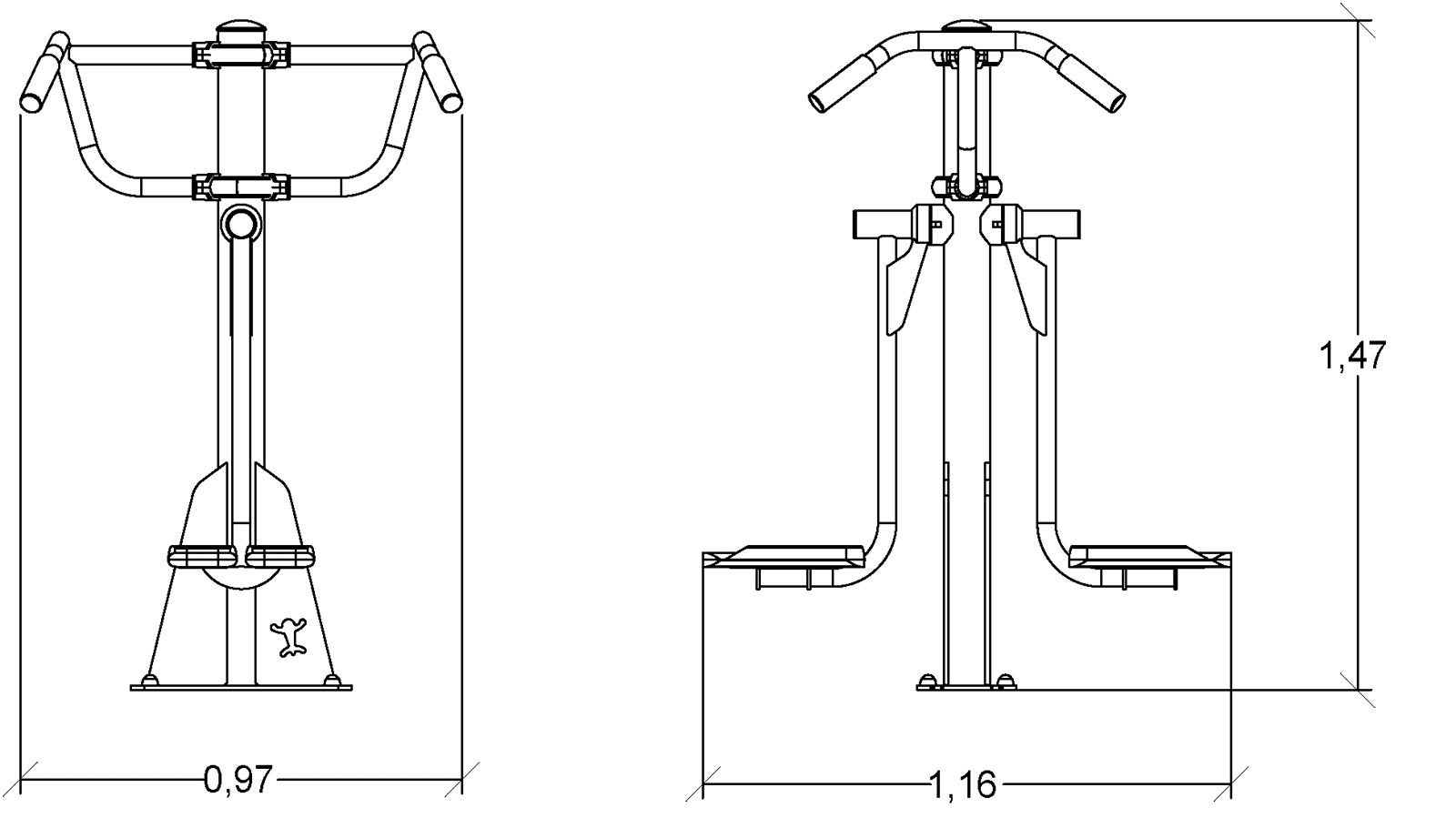 Dupla oldalsó láblengető J37223® sport és fitnesz acti’fun acti’fit kép oldalnézet