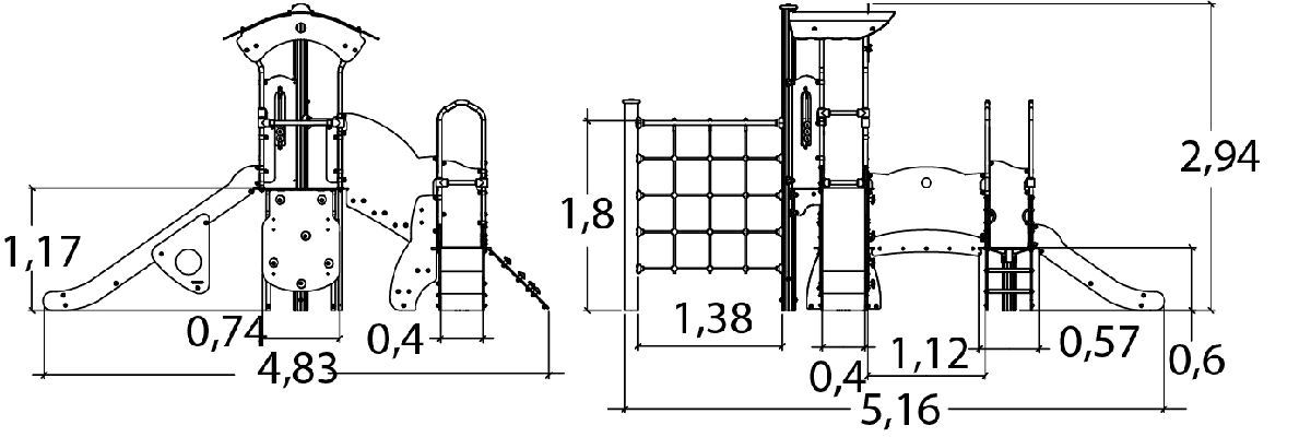 J3851 játszóterek többfunkciós játékok / több tevékenységet kínáló eszközök diabolo kép oldalnézet