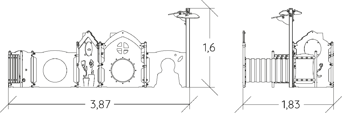 J38709® játszóterek többfunkciós játékok / több tevékenységet kínáló eszközök diabolo baby kép oldalnézet