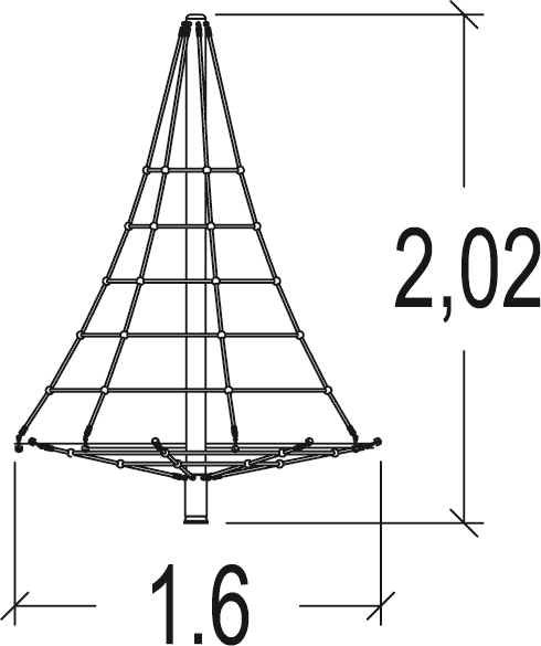 Forgó piramis R48-IPY-702 játszóterek dinamikus játékok forgó, pörgő játszótéri eszközök kép oldalnézet