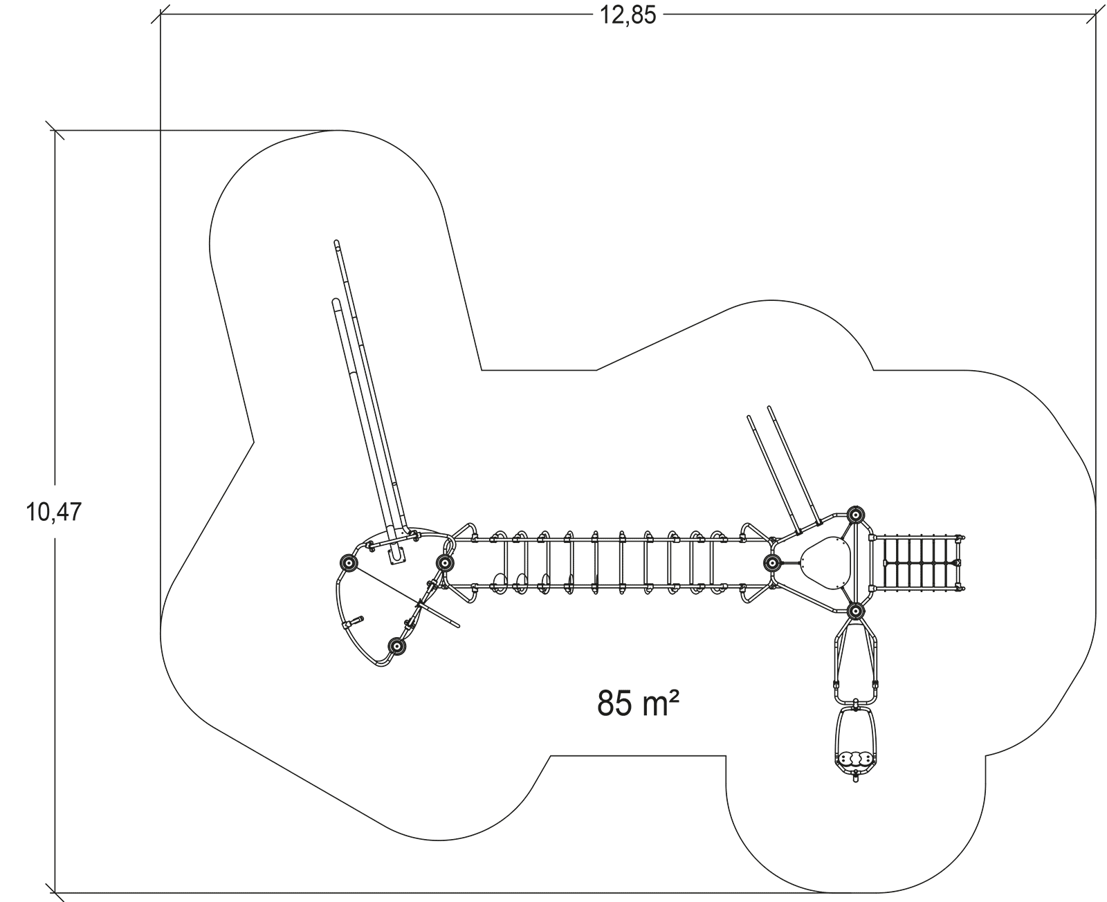J2573-M játszóterek többfunkciós játékok / több tevékenységet kínáló eszközök ixo kép felülnézet