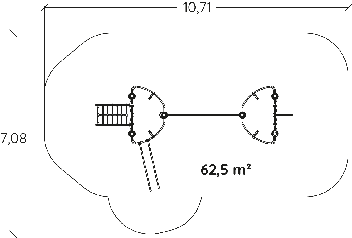 J2575-M játszóterek többfunkciós játékok / több tevékenységet kínáló eszközök ixo kép felülnézet