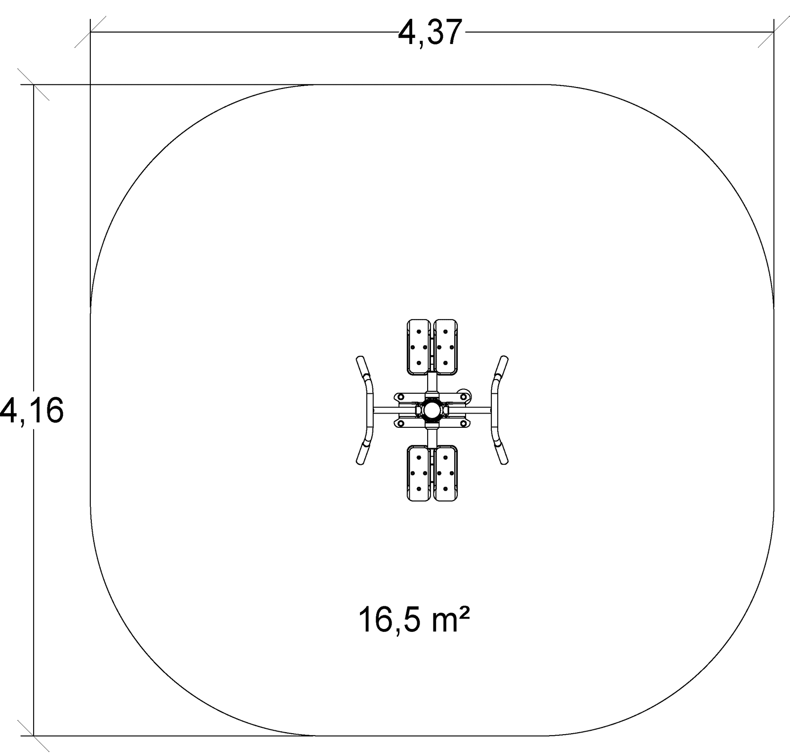 Dupla oldalsó láblengető J37223® sport és fitnesz acti’fun acti’fit kép felülnézet