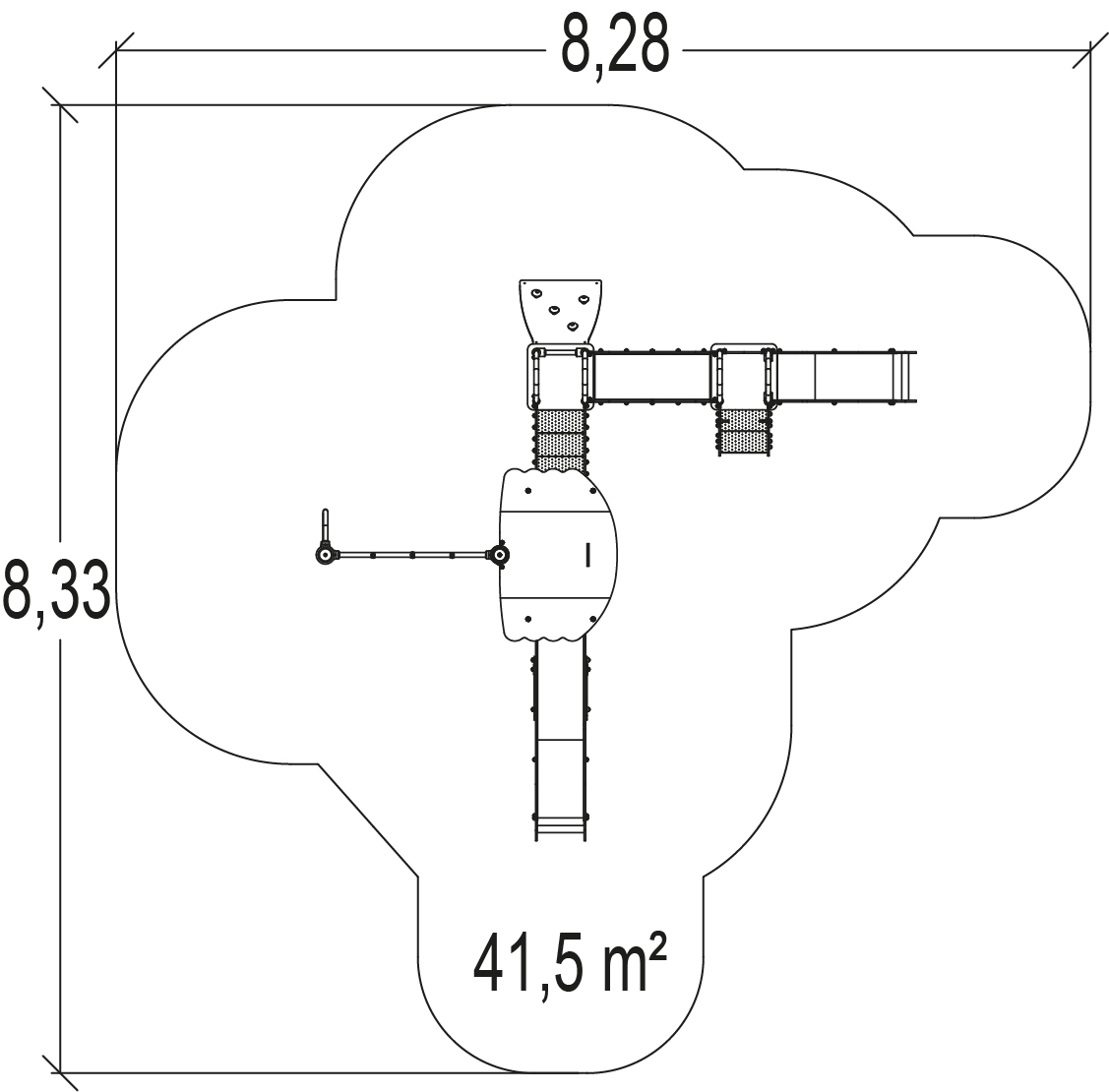J3851 játszóterek többfunkciós játékok / több tevékenységet kínáló eszközök diabolo kép felülnézet