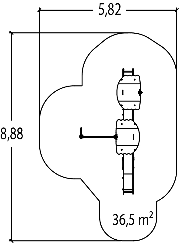 J3870 játszóterek többfunkciós játékok / több tevékenységet kínáló eszközök diabolo kép felülnézet