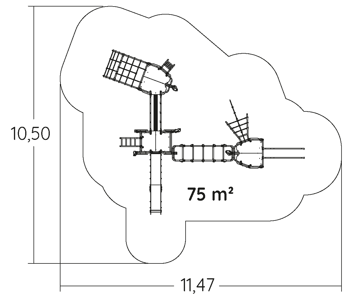 J5619® játszóterek többfunkciós játékok / több tevékenységet kínáló eszközök kanopé kép felülnézet